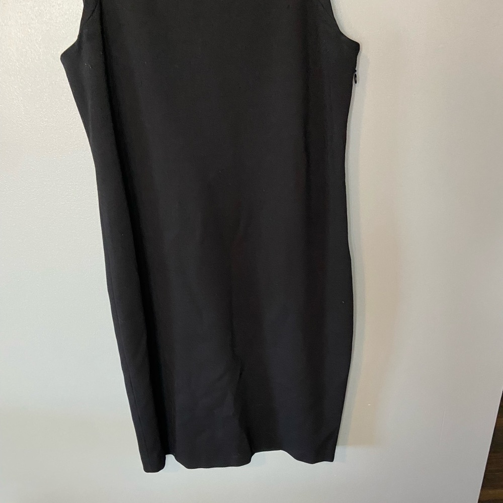 Eileen Fisher Square Neck Silk Crepe Sleeveless Shift - Picture 5 of 10